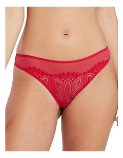 Lisa High Cut Brazilian Lace Brief in Crimson