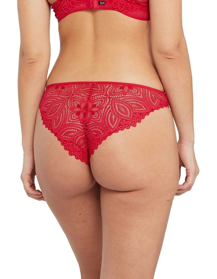 Lisa High Cut Brazilian Lace Brief in Crimson image 4