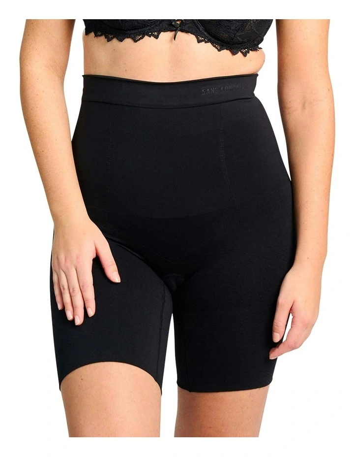 Slimmers High Waist Tummy & Thigh Shaper Short in Black image 1