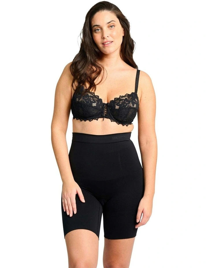 Slimmers High Waist Tummy & Thigh Shaper Short in Black image 4