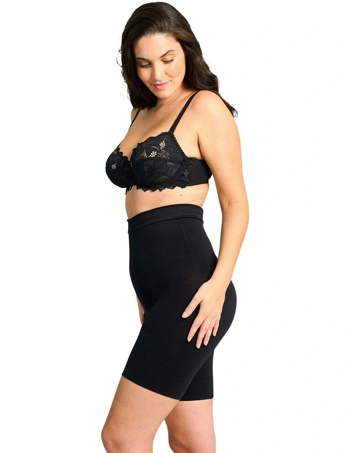 Slimmers High Waist Tummy & Thigh Shaper Short in Black image 5
