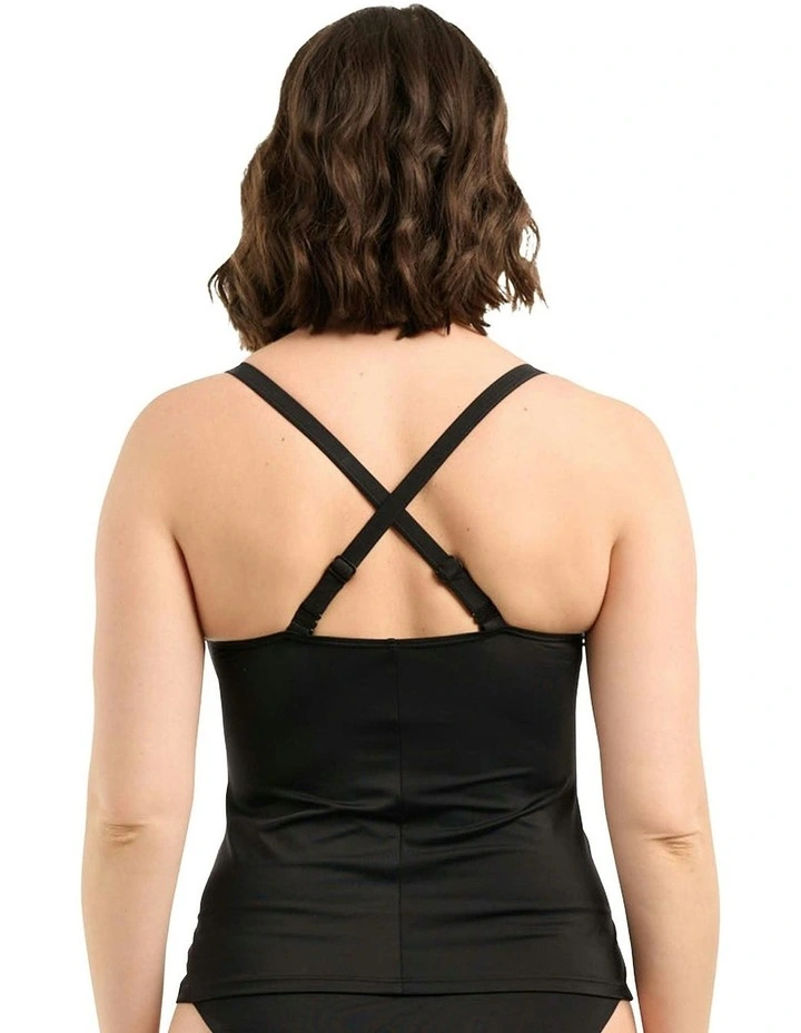 Speekaboo Shape Wireless Slimming Tankini Top in Black image 2
