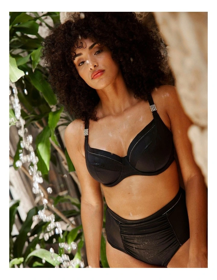 Speekapoo Shape Tummy Control High Waist Bikini Bottom in Black image 3