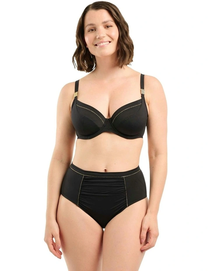 Speekapoo Shape Tummy Control High Waist Bikini Bottom in Black image 4