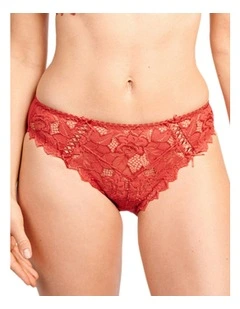 Arum Microfiber And Lace Hipster Brief in Jester Red