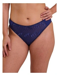 Narcisse Plus Size Classic Brief with Embroidery in Bellwether Blue