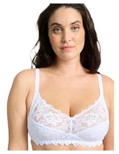 Coton d'Arum Organic Cotton Wirefree Lace Bra in White