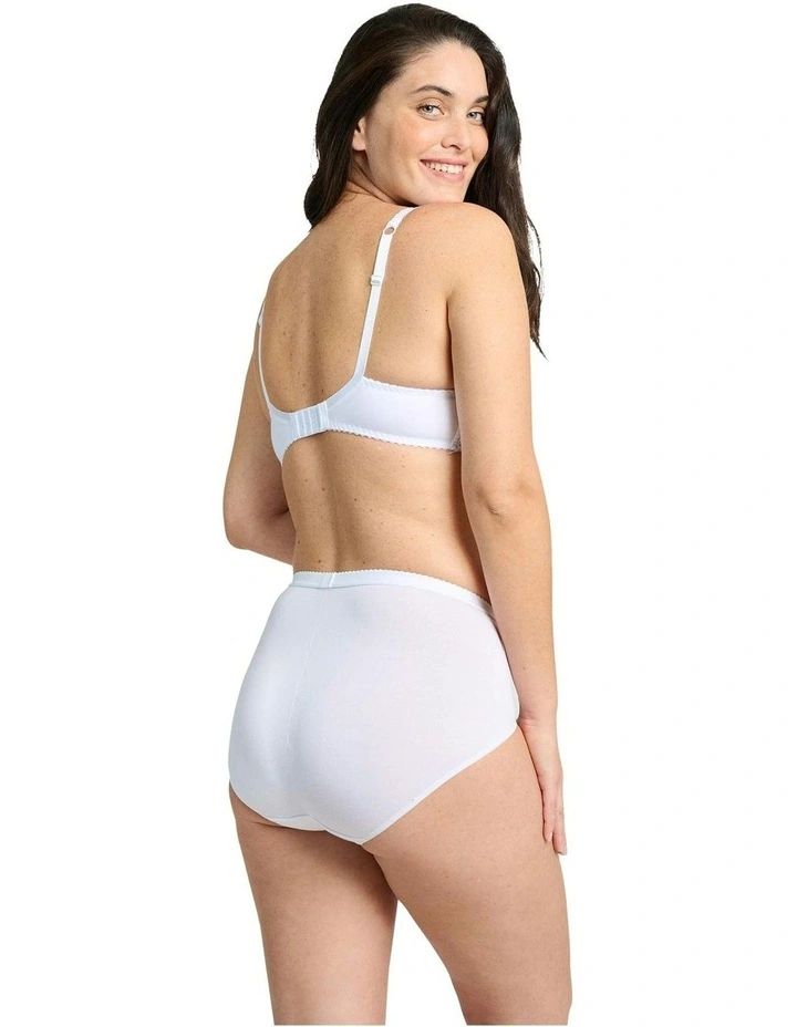 Coton d'Arum Organic Cotton Wirefree Lace Bra in White image 5