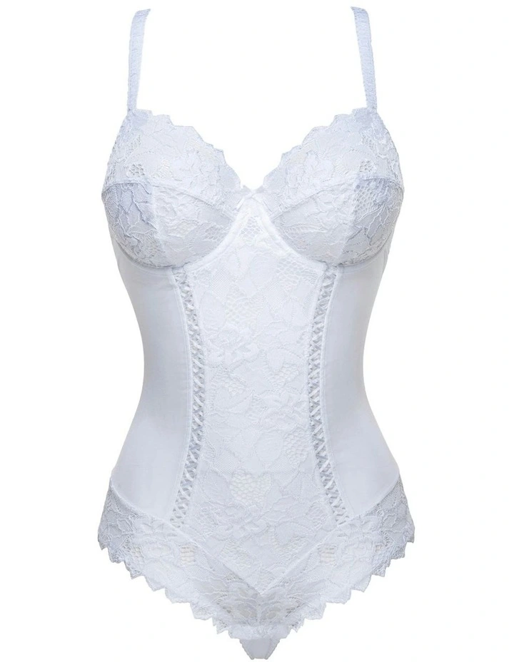 Arum Underwire Lace Bodysuit in White image 4