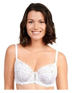 Arum Underwire Balconette Lace Bra in White