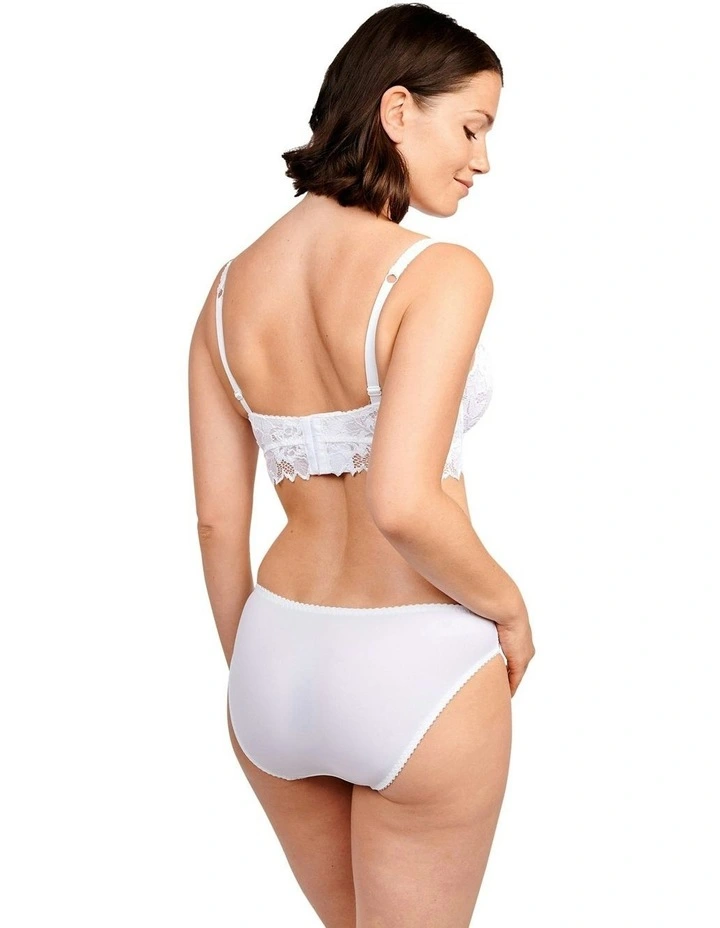 Arum Underwire Longline Lace Bustier Bra in White image 4