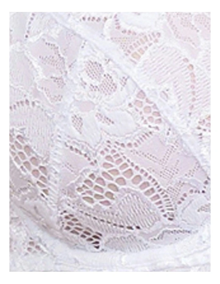 Arum Underwire Longline Lace Bustier Bra in White image 6