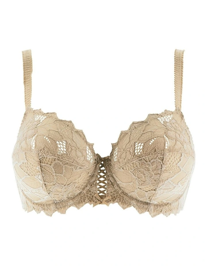 Arum Underwire Balconette Lace Bra in Skin image 5