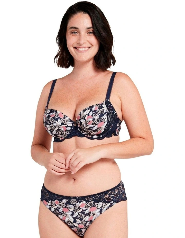 Ariane Fantaisy Underwire Full Cup Bra with Lace in Print Marine Blue image 5