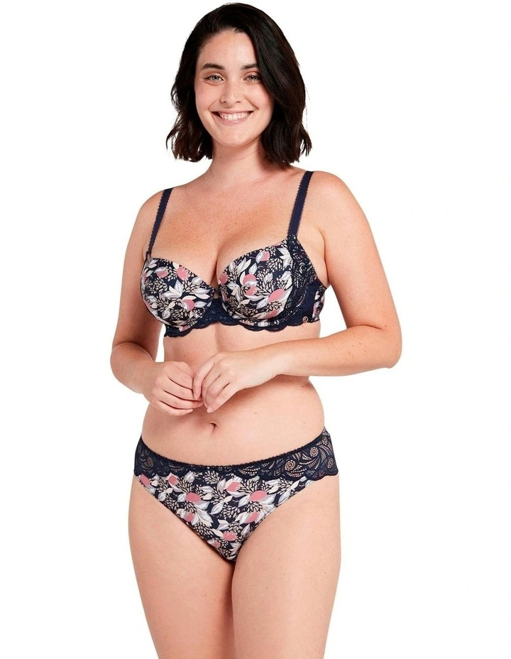 Ariane Fantaisy Underwire Full Cup Bra with Lace in Print Marine Blue image 6