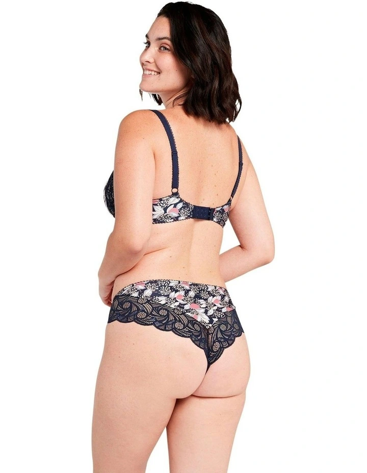 Ariane Fantaisy Underwire Full Cup Bra with Lace in Print Marine Blue image 7