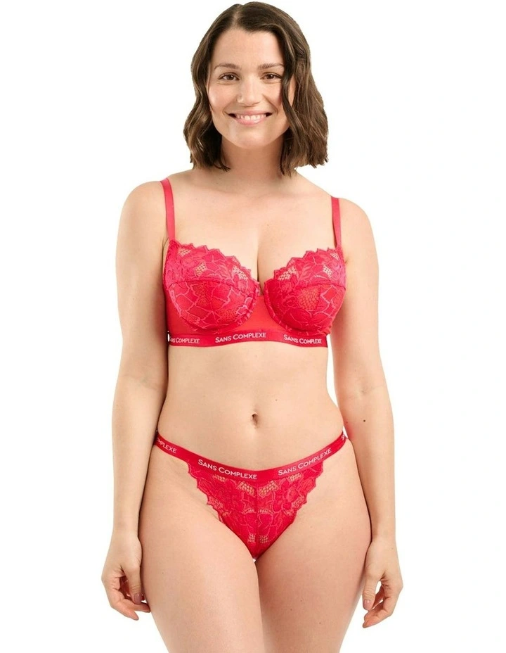 Arum Trend Sheer Lace Longline Balconette Bra in Virtual Pink image 5