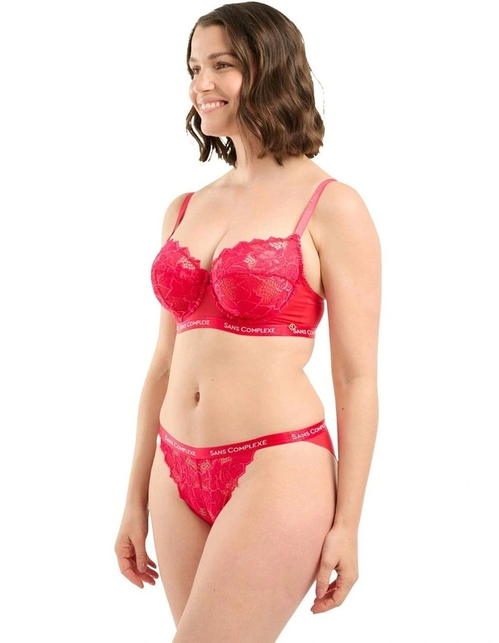 Arum Trend Sheer Lace Longline Balconette Bra in Virtual Pink image 7