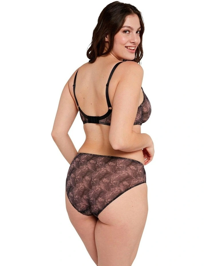 So Pure Fantaisy Sustainable Tulle Wired Full Cup Bra in Print Black/Nude Palms image 5