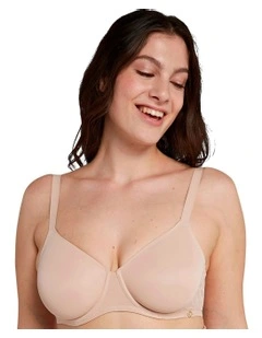 Perfect Curves Wired Minimiser Bra with Lace in Blush