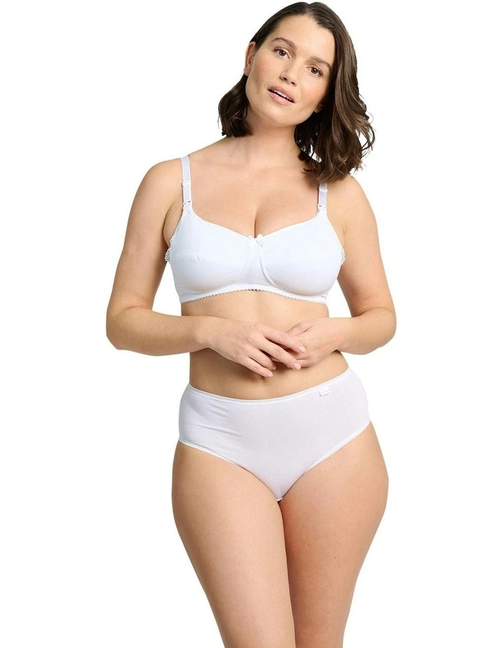 New Caresse Soft Microfibre Wireless Nursing Bra in White image 5