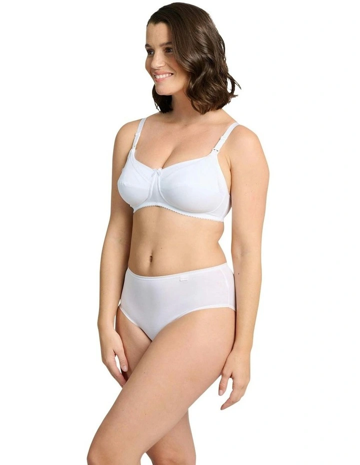 New Caresse Soft Microfibre Wireless Nursing Bra in White image 7