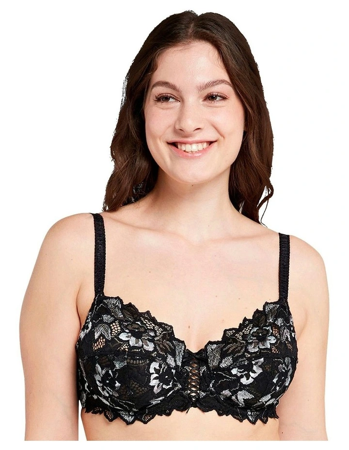 Arum Gala Wired Full Cup Lace Bra in Black image 1