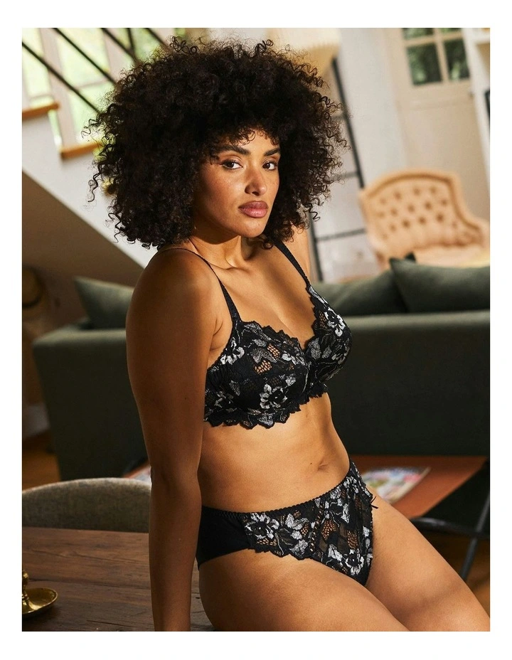 Arum Gala Wired Full Cup Lace Bra in Black image 3