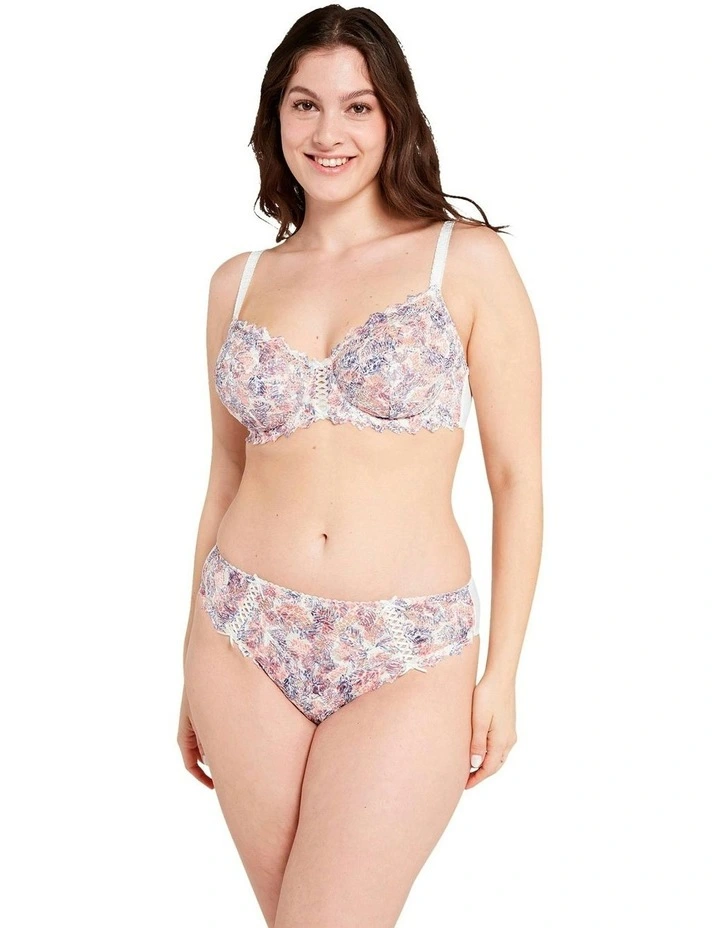 Arum Mosaic Underwired Balconette Lace Bra in Graphic Leaf Print image 4