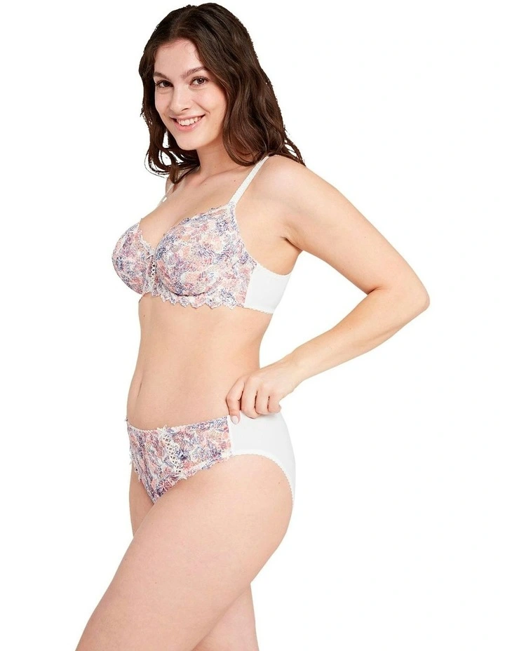 Arum Mosaic Underwired Balconette Lace Bra in Graphic Leaf Print image 5