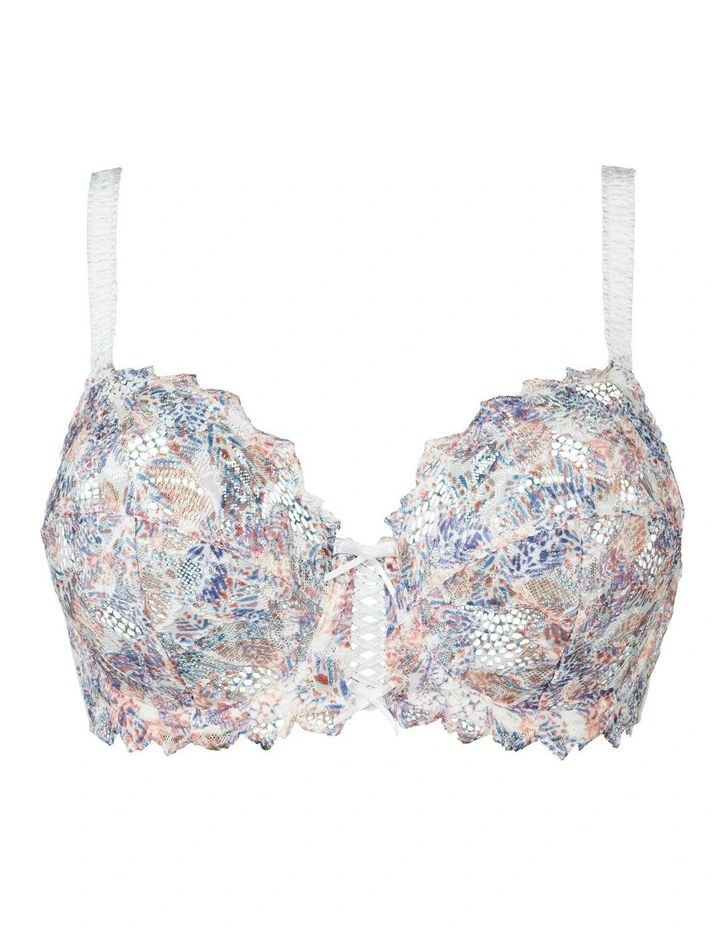 Arum Mosaic Underwired Balconette Lace Bra in Graphic Leaf Print image 7