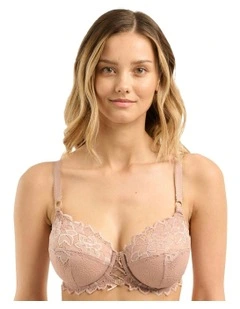Arum Prima Underwire Unlined Scalloped Lace Bra in Beige Taupe