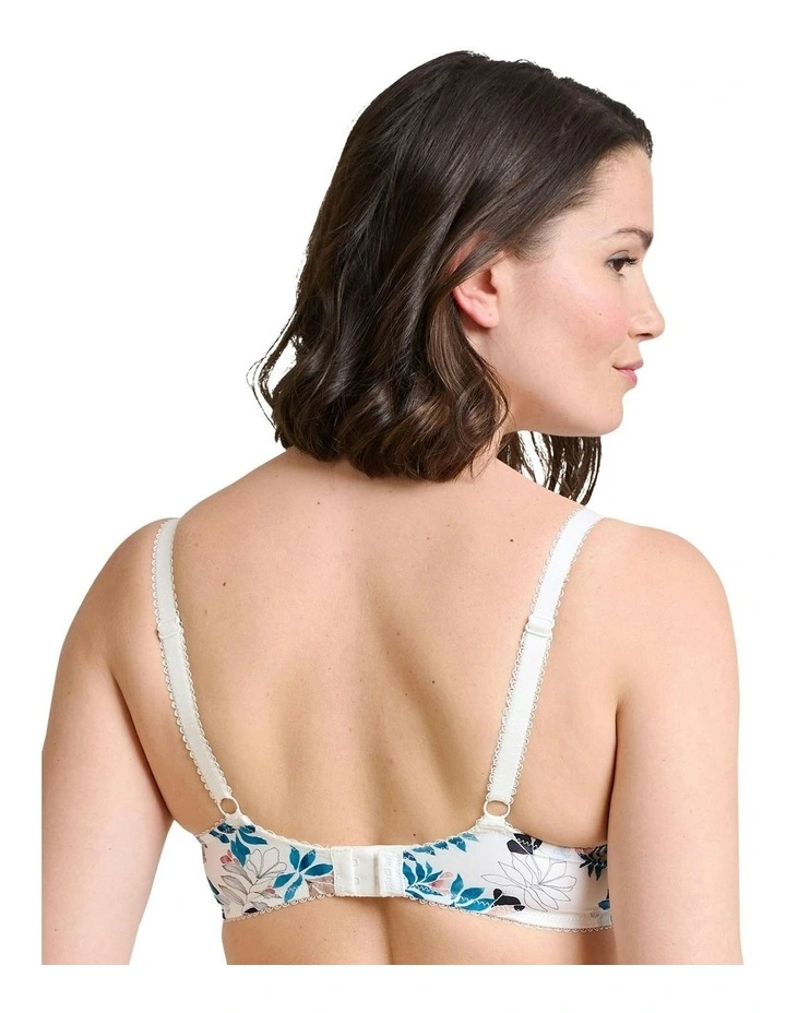 Ariane Fantaisy Wired Half Cup Padded Bra in Ivory Print Floral image 2
