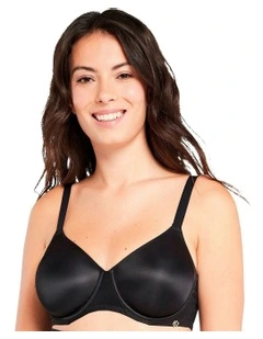 Perfect Curves Wired Minimiser Bra with Lace in Black
