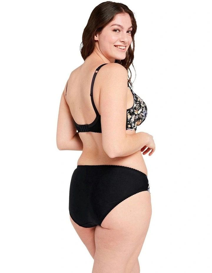 Arum Mosaic Underwired Balconette Lace Bra in Black Background Floral Print image 6