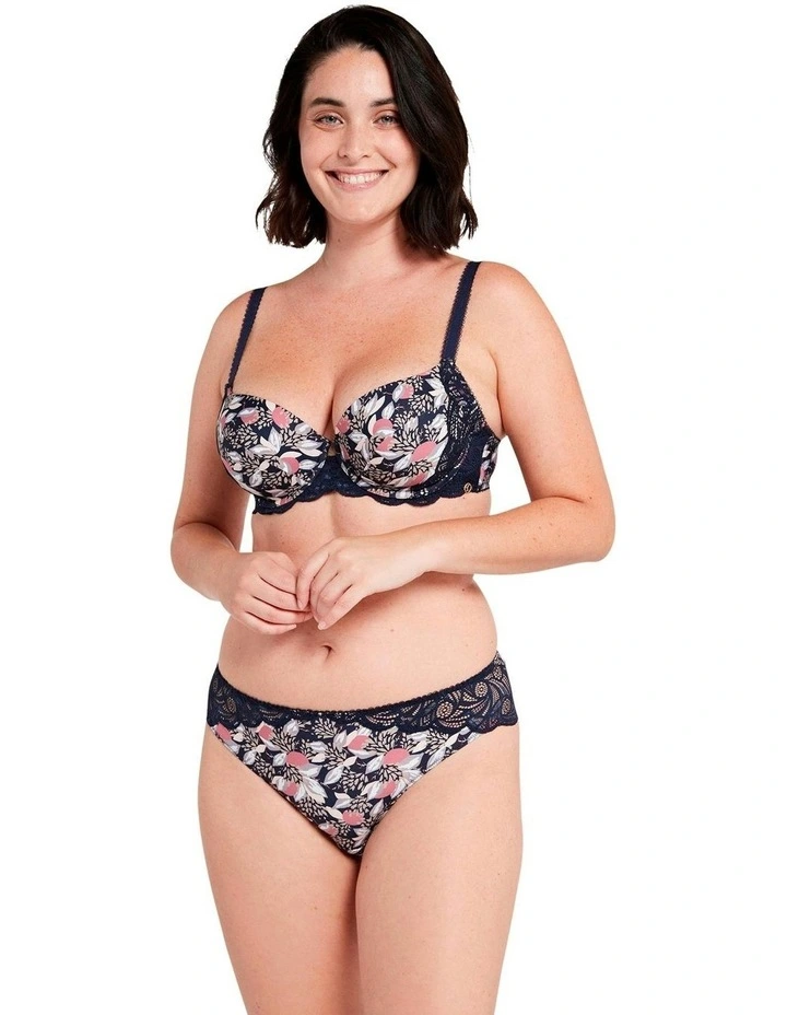 Ariane Fantaisy Wired Half Cup Padded Bra in Print Marine Blue image 4