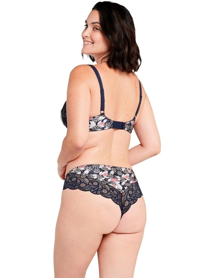 Ariane Fantaisy Wired Half Cup Padded Bra in Print Marine Blue image 6