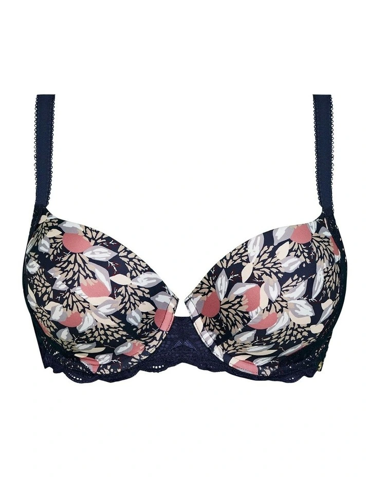 Ariane Fantaisy Wired Half Cup Padded Bra in Print Marine Blue image 7
