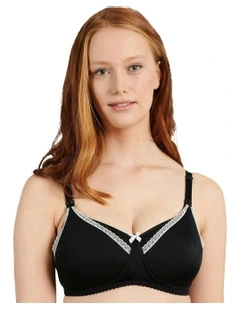 New Caresse Soft Microfibre Wireless Nursing Bra in Black
