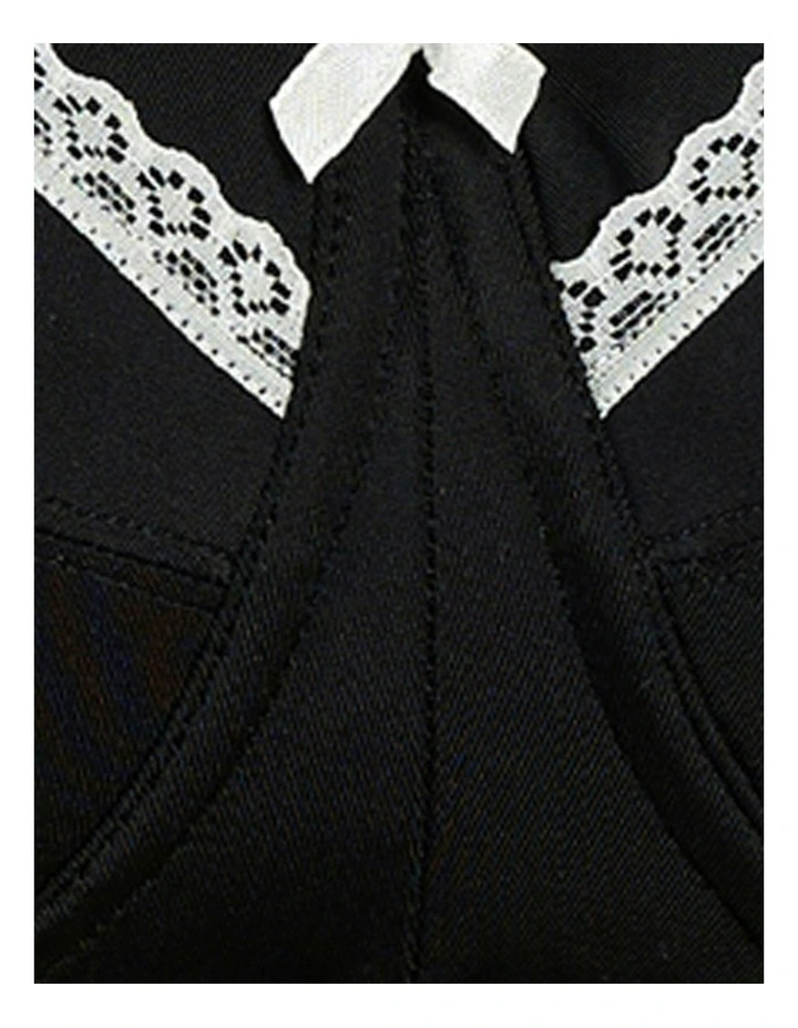 New Caresse Soft Microfibre Wireless Nursing Bra in Black image 7