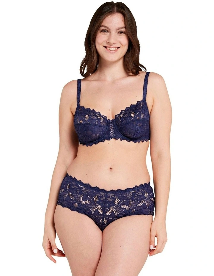 Arum Underwire Balconette Lace Bra in Blue Ribbon image 4