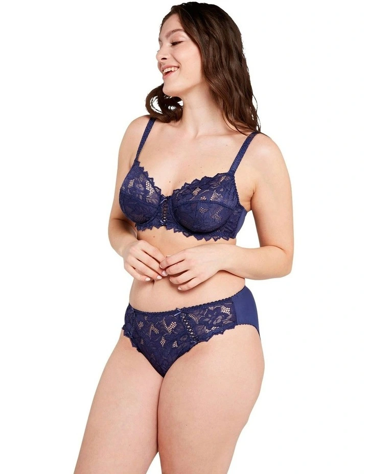 Arum Underwire Balconette Lace Bra in Blue Ribbon image 6