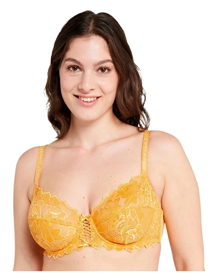 Arum Underwire Balconette Lace Bra in Golden Apricot image 1
