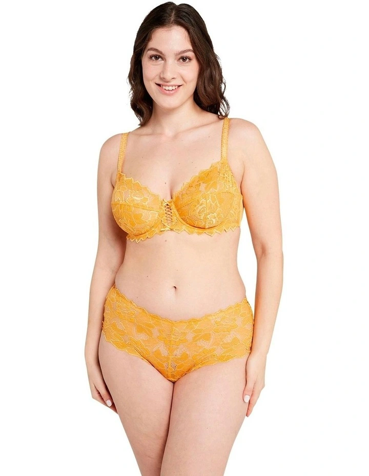 Arum Underwire Balconette Lace Bra in Golden Apricot image 4