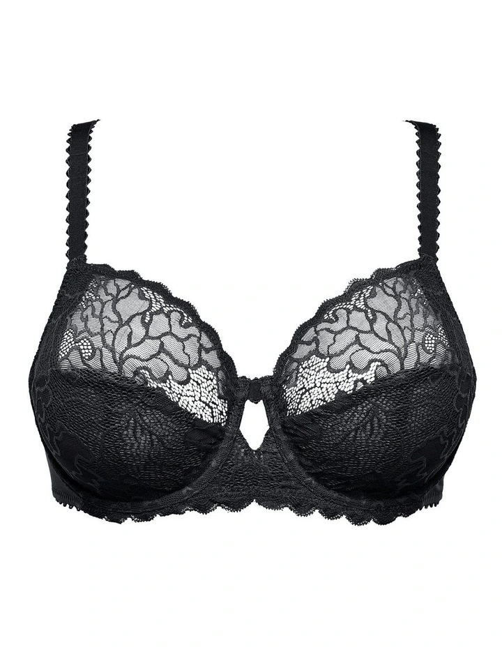 Oceane Sustainable Underwire Full Cup Lace Bra in Black image 5