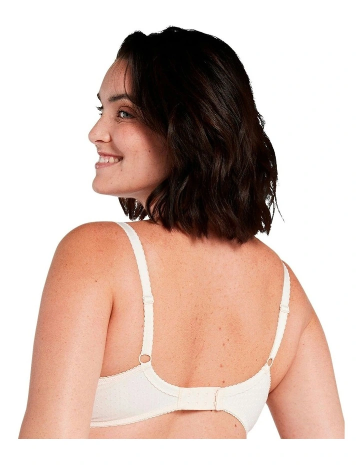 Capucine Wired Two-Tone Lace Bra in Ivory image 2
