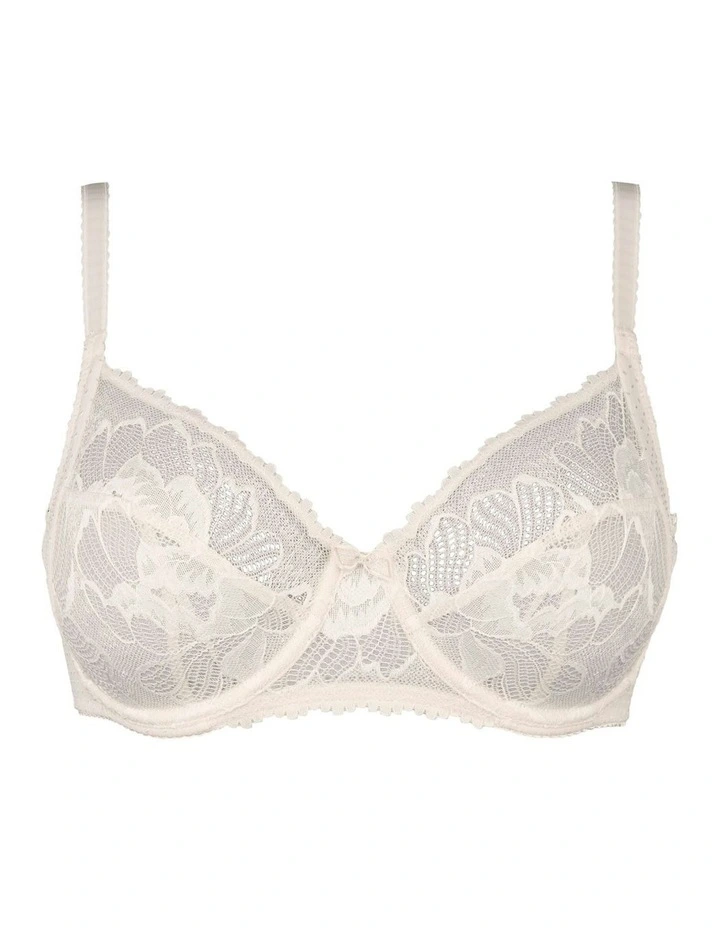 Capucine Wired Two-Tone Lace Bra in Ivory image 7