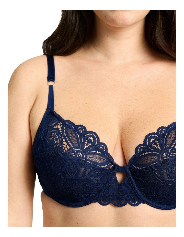 Attirance Underwire Half Cup Lace Bra in Marine Blue image 3