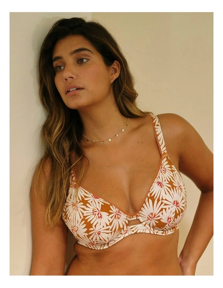 Zoe Triangle Cup Wired Plunge Bra in Pure Floral Print image 3