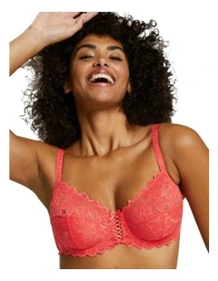 Arum Underwire Balconette Lace Bra in Paradise Pink